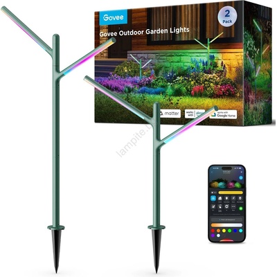 Govee Govee-К-кт 2x LED RGBICWW Димируем екстериорен лампа LED/36W/230V IP66 2700-6500K Wi-Fi (GV0074)