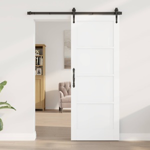 vidaXL Вътрешна врата 78 x 202 см Шперплат Бяло (42052390)