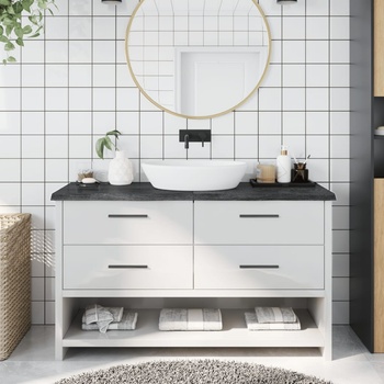 Image 1 of vidaXL Плот за баня тъмнокафяв 140x50x(2-4)см обработено масивно дърво (3156245)