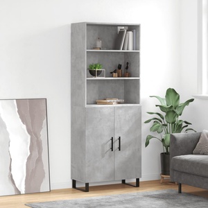 vidaXL Висок шкаф, бетонно сив, 69, 5x34x180 см, инженерно дърво (3189281)
