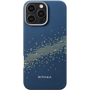 PITAKA Magsafe Калъф за iPhone 16 Pro, Pitaka Edge StarPeak Milky Way Case, Син (KI1601PMYG)
