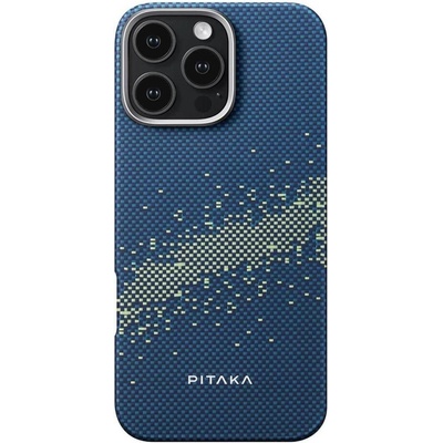 PITAKA Magsafe Калъф за iPhone 16 Pro, Pitaka Edge StarPeak Milky Way Case, Син (KI1601PMYG)