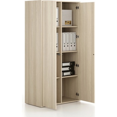 Frame, Kancelárska skriňa 2 x dvere, 872 x 450 x 1735 mm, zámok PUSH-lock, dub prírodný