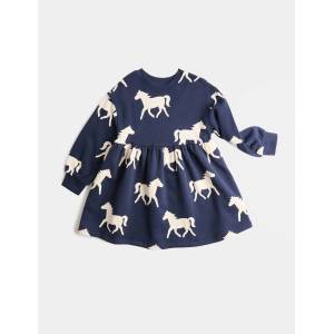 Marks & Spencer Спортни рокли с кон и висок дял памук (2-8 години) Marks & Spencer военна синя Marks & Spencer | Sin | Момичешки | 2-3 години