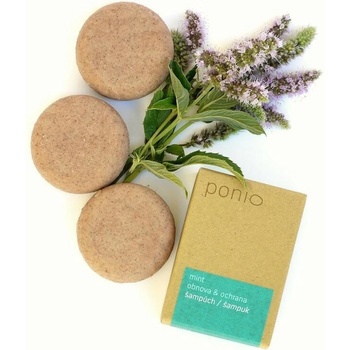 Ponio tuhý šampón s kondicionérem Mint 30 g