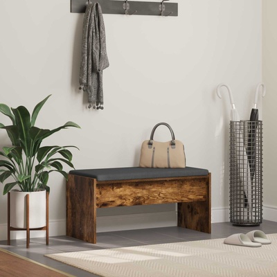 vidaXL Пейка за коридор с възглавница Димян дъб 83 x 38 x 40 см (891556)