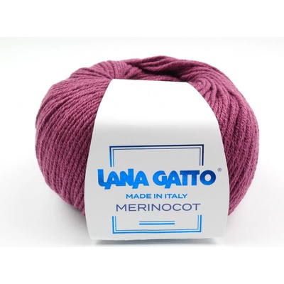 Lana Gatto pletací příze vlna merino bavlna MERINOCOT vínová