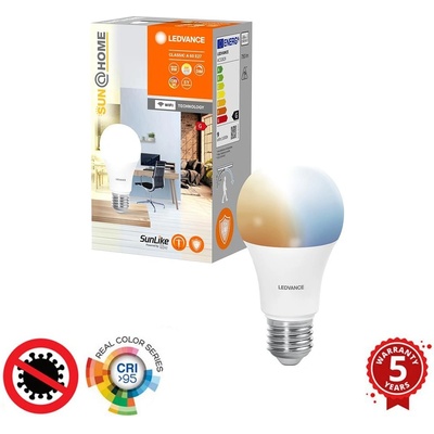 Ledvance LED žiarovka E27 A40 9W 40W 750lm CCT 200° CRI95 SMART+ WIFI Stmievateľná SUNATHOME CLASSIC