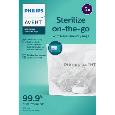 Philips Avent Sterilize on-the-go пликчета за стерилизиране за микровълнова фурна 5 бр