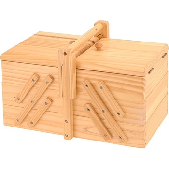 n/n Dřevěný box na šicí potřeby - klasický s 5 přihrádkami
