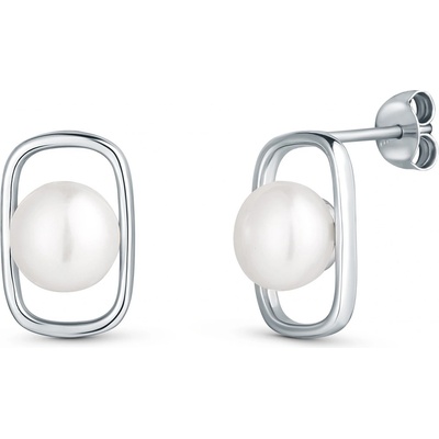 JwL Luxury Pearls Jemné stříbrné náušnice s pravou perlou JL0829