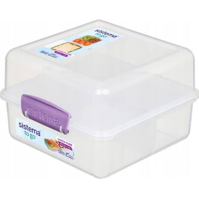Sistema Delený desiatový box To Go LunchCube s 2 oddielmi 1,4 l mix farieb