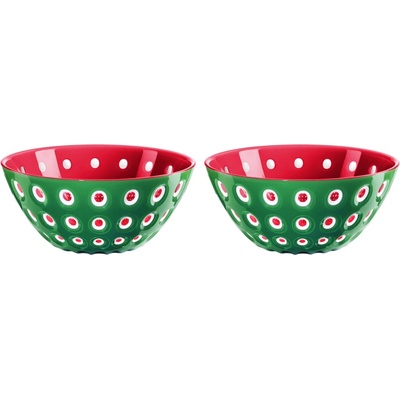 Guzzini LE MURRINE sada 2 misek Emerald green/white/red 12 cm