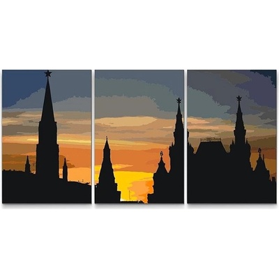 Painting Queens Painting Queens Zapadající slunce sada 3 ks 60 x 80 cm na rámu PBNSET/03SUNSET2/60 x 80_60 x 80_60 x 80/W