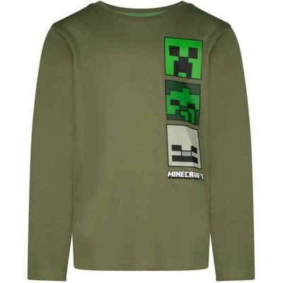 Fashion UK Chlapecké tričko MINECRAFT dlouhý rukáv temně zelené