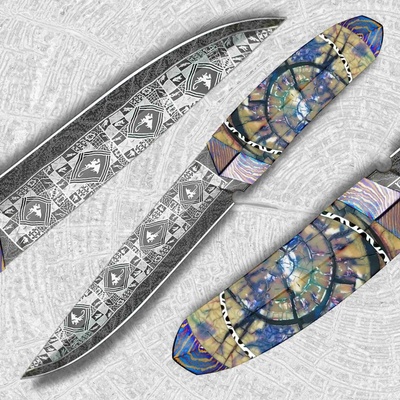Sběratelský Dellinger EVIL DRAGON Laminated Nr. 07, Timascus, mamutí kel