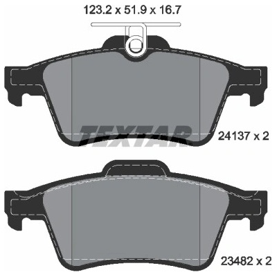 Sada brzdových platničiek, vždy 4 kusy v sade TEXTAR 2413701