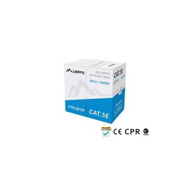 Кабел/преходник Lanberg LAN cable CAT. 5e ftp 305m solid cu grey cpr (LCF5-11CU-0305-S)