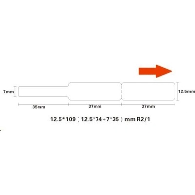 A2K88218301, 12, 5x109mm, 65 бр, бял самозалепващи се етикети за кабели (A2K88218301)