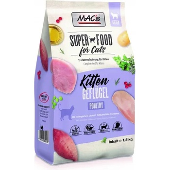 Image 1 of MAC's Mac’s Cat Kitten GRAIN FREE, висококачествена храна за подрастващи котенца, БЕЗ ЗЪРНО, с пиле, скариди и норвежка сьомга, 1, 5 кг - Германия - 80512