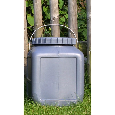 BasicNature Контейнер за течности с широко гърло, сив, 20 л, квадратен (077520)