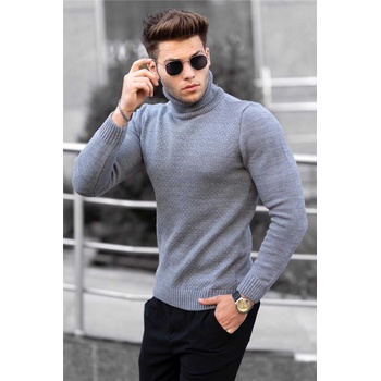 Madmext Мъжки пуловер 4759 - Сив 289517 (289517_Сив)