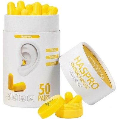 Haspro Tube50 špunty do uší, žluté 50 párů – Sleviste.cz