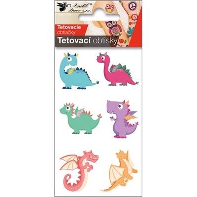 Anděl Tetovací obtisky Barevní dinosauři
