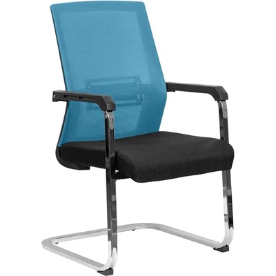 RFG Посетителски стол Roma M, дамаска и меш, черна седалка, светлосиня обле (4010100230)