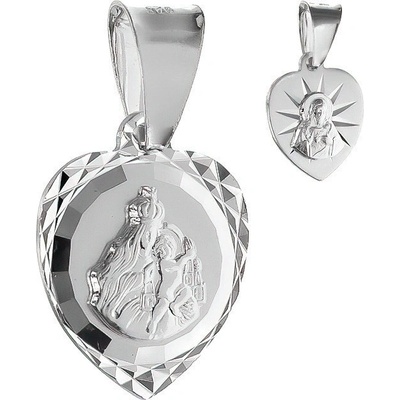 Argento Stříbrný přívěsek Škapulíř srdíčko 85379