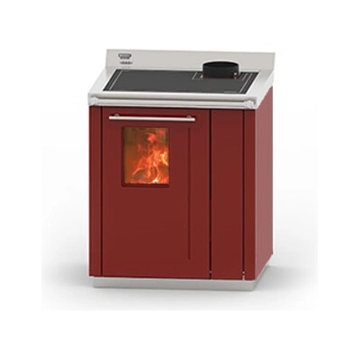 Thermorossi BOSKY 30 SQUARE EVO5 "READY TO START" na drevo s teplovodným výmenníkom Bordová