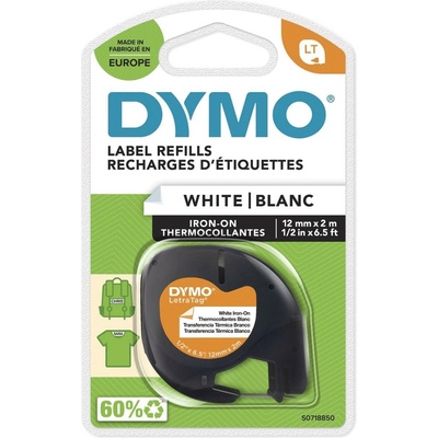 Dymo originální páska do tiskárny štítků, Dymo, S0718850, černý tisk/bílý podklad, 2m, 12m S0718850
