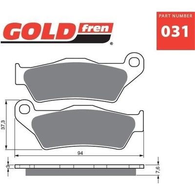 Zadní brzdové destičky Goldfren Moto Guzzi Griso 1200 8V 2009-2011 směs S33