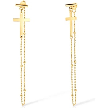 Image 1 of SAVICKI Обеци с кръстче и синджирче Savicki: позлатено сребро