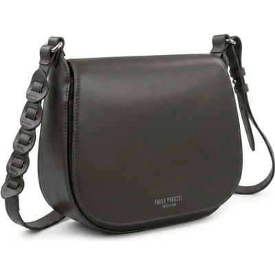 Tmavo hnedá dámska crossbody kožená kabelka Pernille