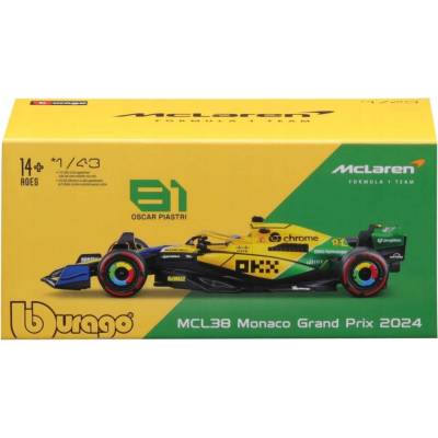 Bburago McLaren F1 Team MCL38 2024 81 Piastri Senna Edition s jezdcem 1:43