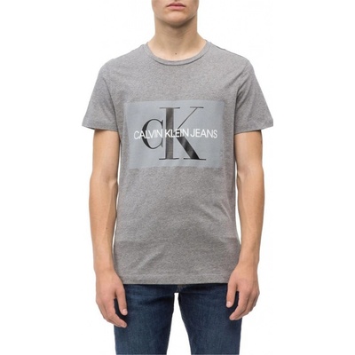 Calvin Klein tričko reflective iconic logo 5076 šedé