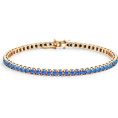 SAVICKI Тенис гривна Luminy 3, 0 мм: злато, сини сапфири