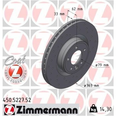Brzdový kotúč ZIMMERMANN 450.5227.52
