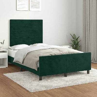 zahrada-XL 3125809 Rám postele bez matrace tmavě zelená samet