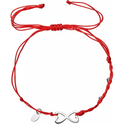 Pavona Kabbalah náramek se stříbrným nekonečnem 13048.3 red