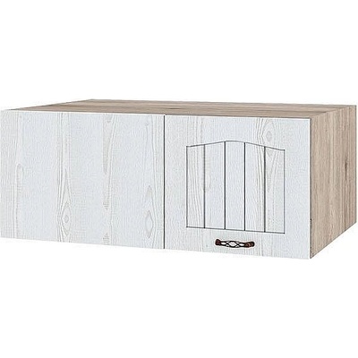 ИРИМ Горен ъглов кухненски шкаф Сити АРФ-Бяло фладер-04-163 ляв 90 см