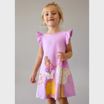 Mayoral Рокля трикотаж в лилав цвят за мини момиче Mayoral