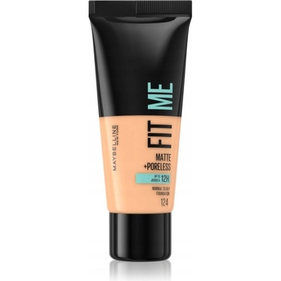 Maybelline Fit Me! Matte+Poreless zmatňujúci make-up pre normálnu až mastnú pleť 124 Soft Sand 30 ml