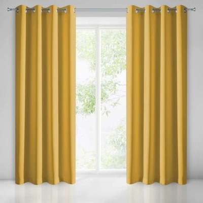 Horčicový zatemňovací dekoračný záves na okno žltá Šírka 135 cm | Dĺžka 250 cm
