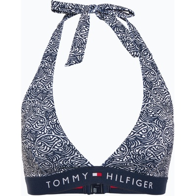 Tommy Hilfiger Горнище на бански костюм Tommy Hilfiger Halter Rp Print illustrated wave dark night navy