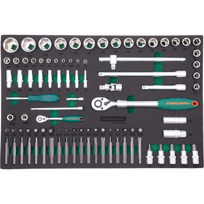 JONNESWAY Velká gola sada 1/4" a 1/2" s příslušenstvím 95 kusů S04H4295SV