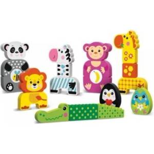KIDS HITS Детски хитове: комплект дървени играчки за приятелски зоопарк - 22 части