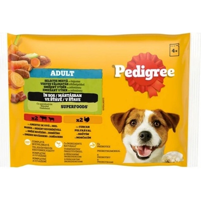 Pedigree Adult zmiešaný výber so zeleninou v šťave 4 x 100 g