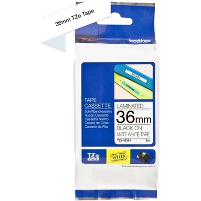 Brother TZE-M261, 36mm x 8m, černý tisk/bílý matný podklad, originální páska